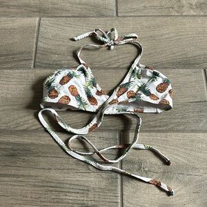 Princess pineapples print bikini top
